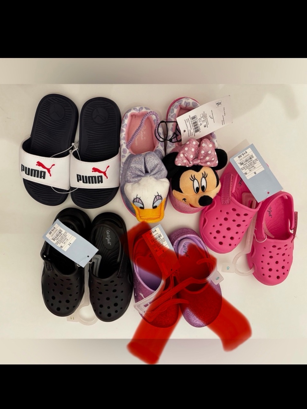 Kids Shoe Bundle Puma Disney Cat & Jack Clogs & Slippers Size 8–11 NEW